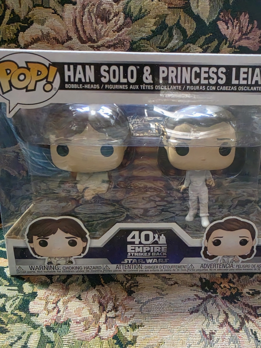 Funko Pop! Star Wars Han Solo & Princess Leia Two-Pack (white, brown, blue)